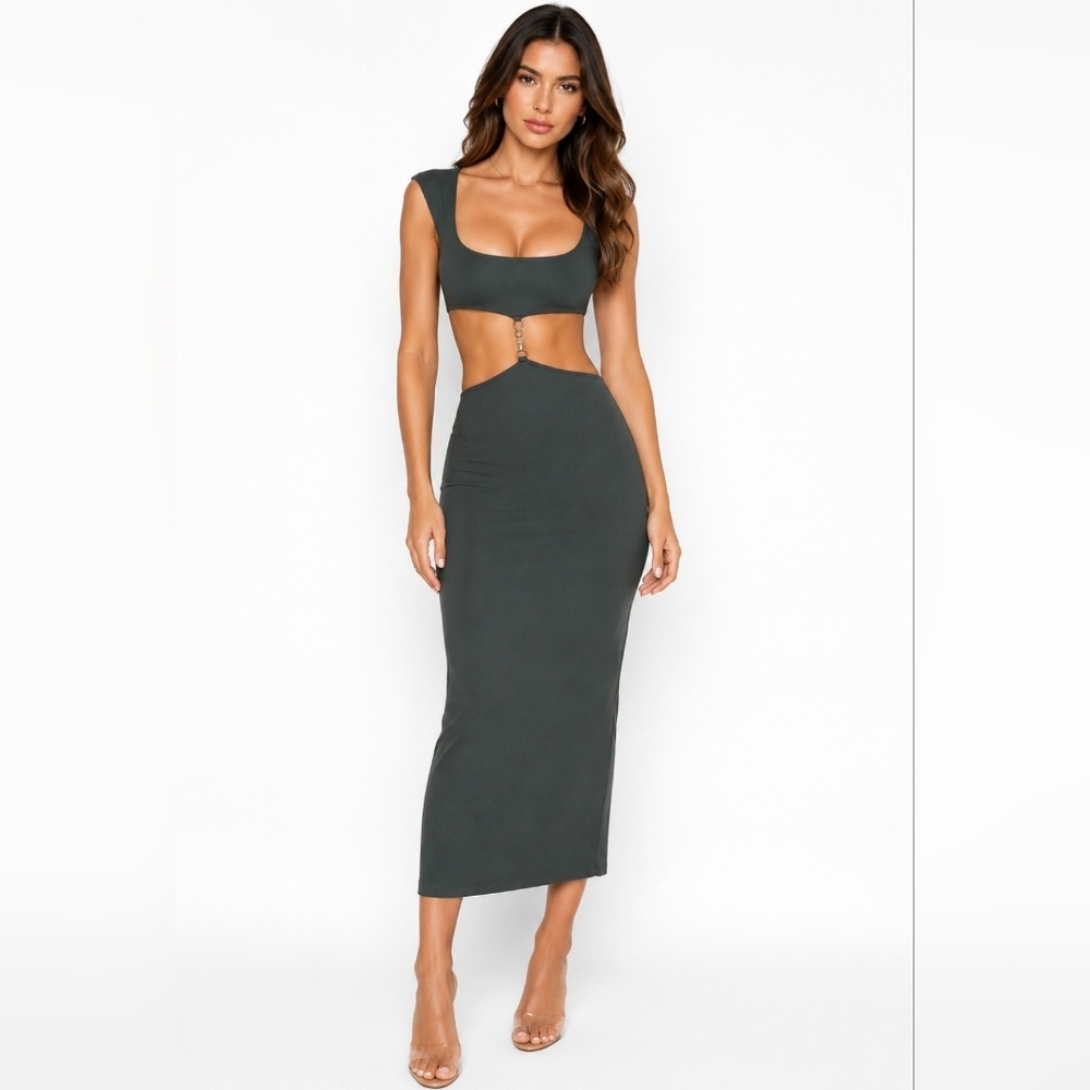 Camila Coelho Knox Midi Dress in Emerald Green